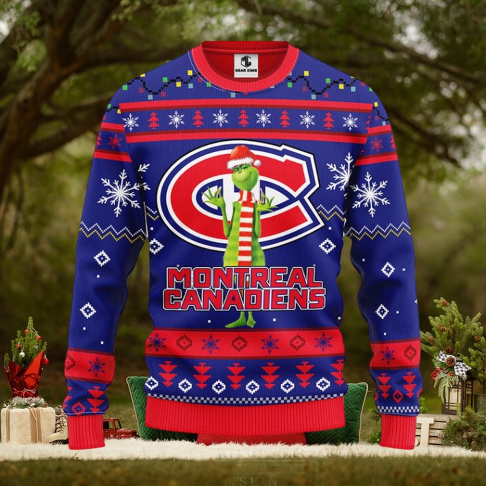 Montreal Canadians Funny Grinch Christmas Ugly Sweater Montreal Canadians Funny Grinch Christmas Ugly Sweater