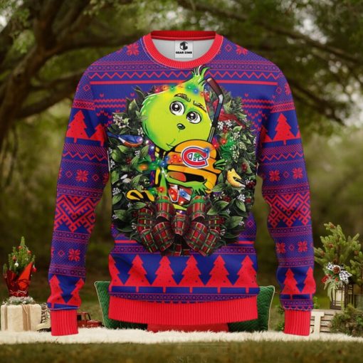 Montreal Canadians Grinch Hug Christmas Ugly Sweater