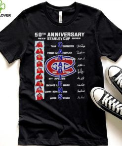 Montreal Canadiens 50th anniversary 1973 2023 Stanley Cup signatures shirt