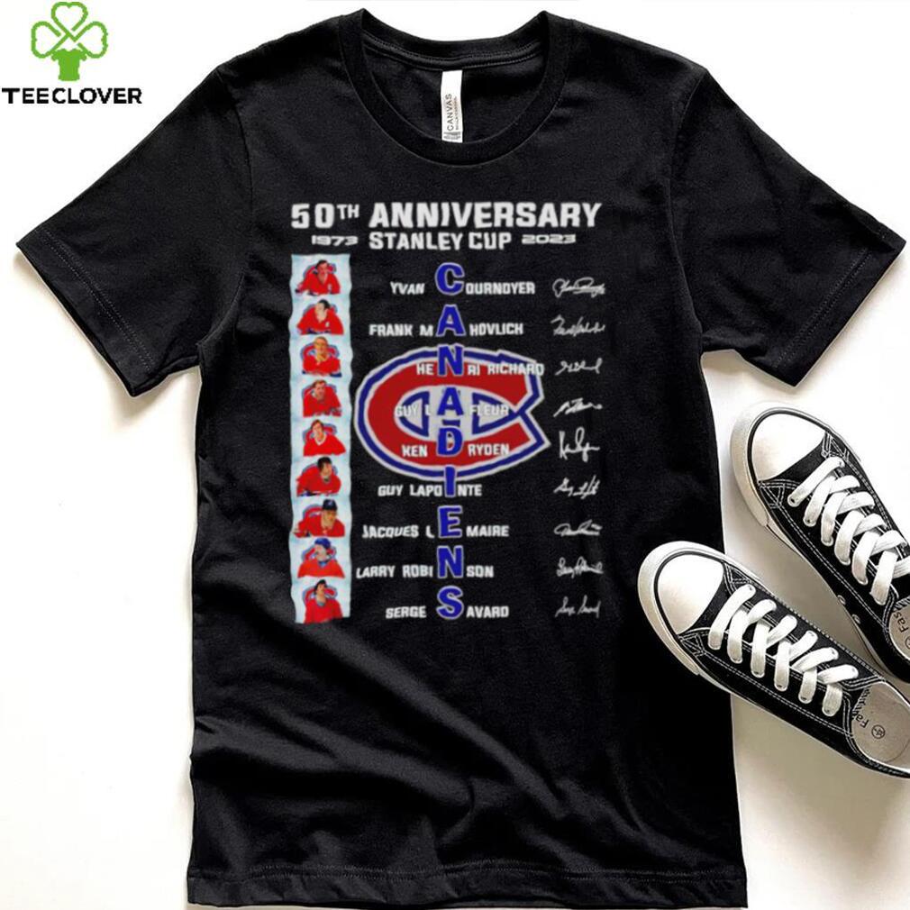 Montreal Canadiens 50th anniversary 1973 2023 Stanley Cup signatures shirt