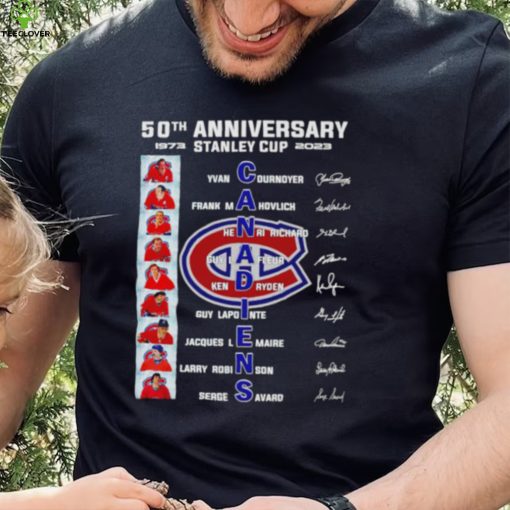 Montreal Canadiens 50th anniversary 1973 2023 Stanley Cup signatures hoodie, sweater, longsleeve, shirt v-neck, t-shirt