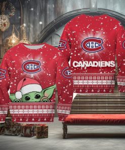 Montreal Canadiens Christmas Baby Yoda Sweater Best For Fans Gift Christmas