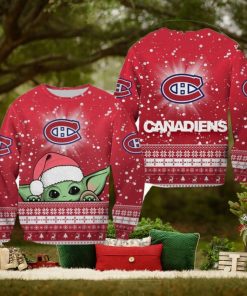 Montreal Canadiens Christmas Baby Yoda Sweater Best For Fans Gift Christmas