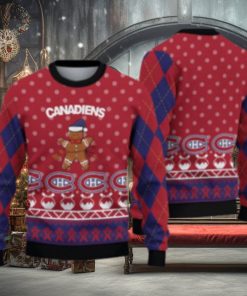 Montreal Canadiens Christmas Gingerbread Man Ugly Christmas Sweater Cute Christmas Gift