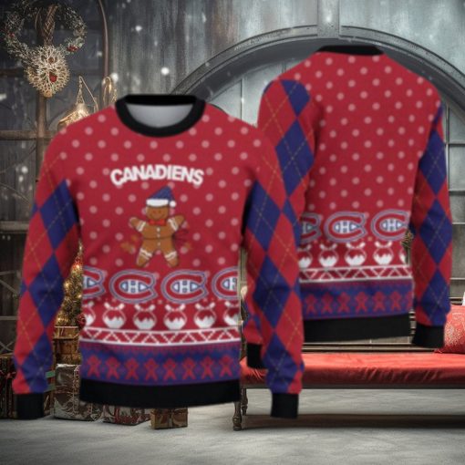 Montreal Canadiens Christmas Gingerbread Man Ugly Christmas Sweater Cute Christmas Gift