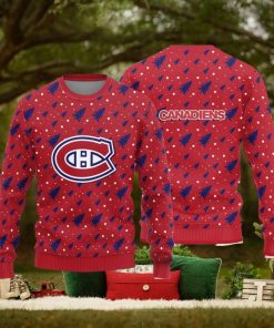 Montreal Canadiens Christmas Pine Tree Patterns Pattern Knitted Ugly Christmas Sweater AOP Gift For Men And Women