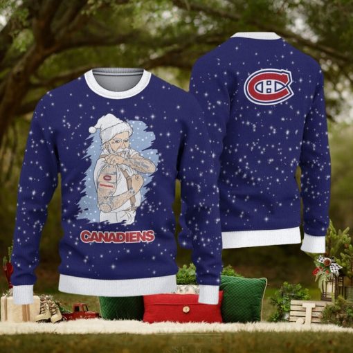 Montreal Canadiens Christmas Santa Claus Tattoo Ugly Sweater For Men Women