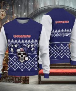 Montreal Canadiens Christmas Skull 3D Gingerbread Ugly Sweater Gifr For Fans