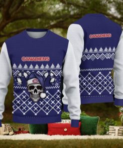 Montreal Canadiens Christmas Skull 3D Gingerbread Ugly Sweater Gifr For Fans