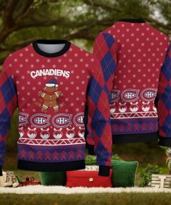 Montreal Canadiens Fans Gingerbread Man Ugly Christmas Sweater Gift