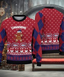 Montreal Canadiens Fans Gingerbread Man Ugly Christmas Sweater Gift