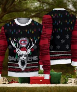 Montreal Canadiens Fans Reindeer Cookies Ugly Christmas Sweater