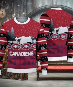 Montreal Canadiens Fans Reindeers Pattern Ugly Christmas Sweater Gift