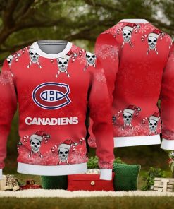 Montreal Canadiens Fans Skull Carols Ugly Christmas Sweater