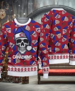 Montreal Canadiens Fans Skull Chimney Knitted Christmas Sweater