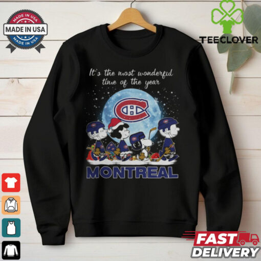 Montreal Canadiens It The Most Wonderful Time Of The Year Peanut Characters Christmas Shirt