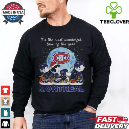 Montreal Canadiens It The Most Wonderful Time Of The Year Peanut Characters Christmas Shirt