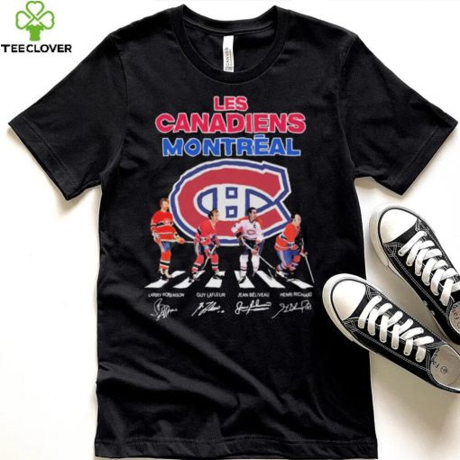 Montreal Canadiens Larry Robinson Guy Lafleur Jean Beliveau And Henri Richard Abbey Road Signatures Shirt