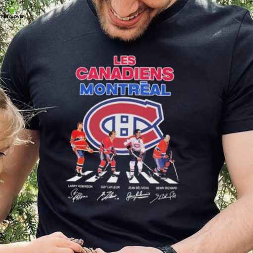 Montreal Canadiens Larry Robinson Guy Lafleur Jean Beliveau And Henri Richard Abbey Road Signatures Shirt