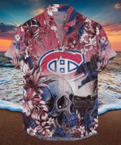 Montreal Canadiens NHL Hawaiian Shirt Tropical Skull Design For Men Women