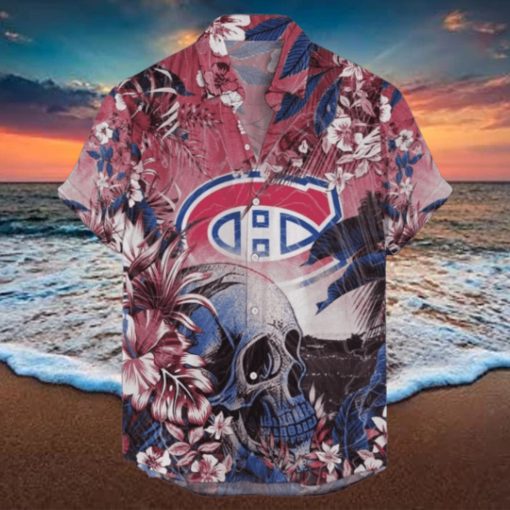 Montreal Canadiens NHL Hawaiian Shirt Tropical Skull Design For Men Women