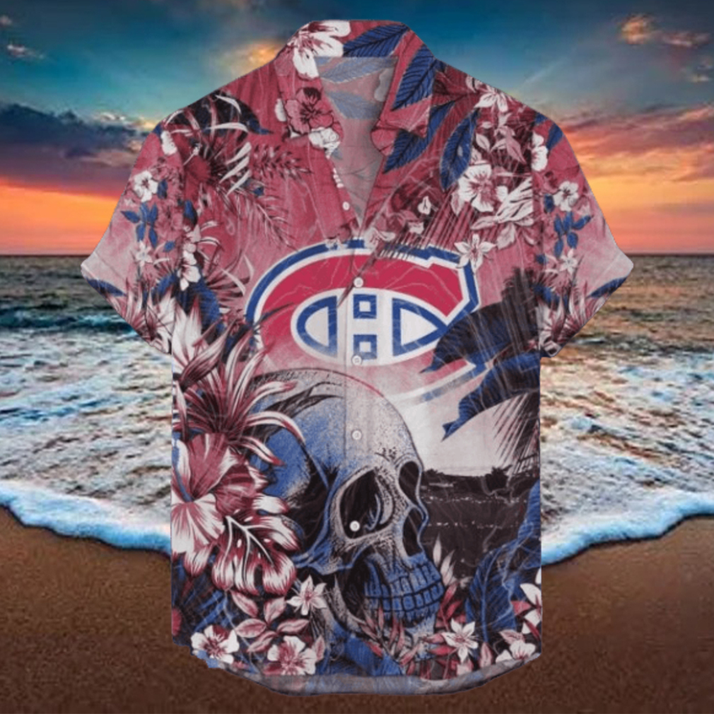 Montreal Canadiens NHL Hawaiian Shirt Tropical Skull Design For Men Women Montreal Canadiens NHL Hawaiian Shirt Tropical Skull Design For Men Women