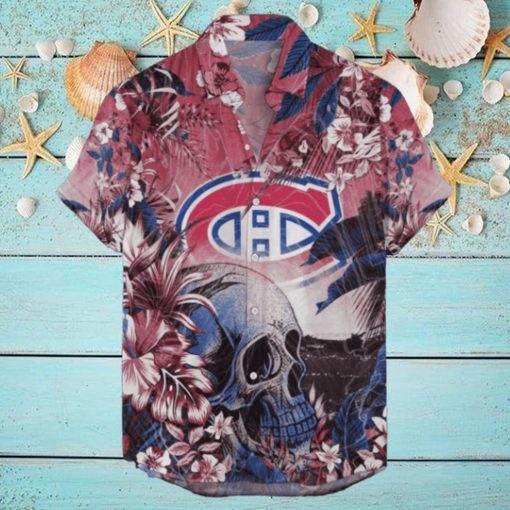 Montreal Canadiens NHL Hawaiian Shirt Tropical Skull Design For Men Women