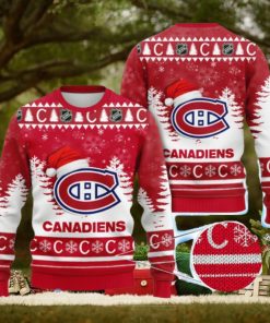 Montreal Canadiens Nhl Ice Hockey Christmas Santa Hat AOP Print 3D Ugly Sweater