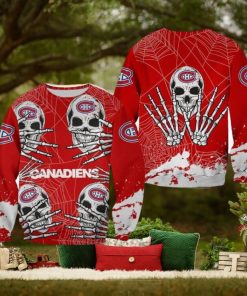 Montreal Canadiens Skull Hallowen Snow Halloween Ugly Sweater For Men And Women Gift Christmas