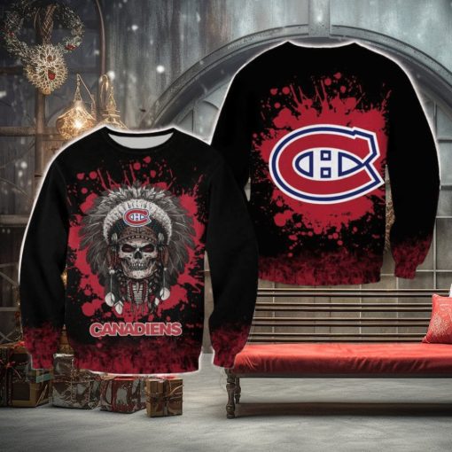 Montreal Canadiens Skull Yarn Halloween Ugly Sweater For Men And Women Gift Christmas