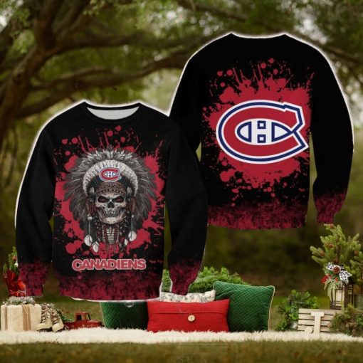Montreal Canadiens Skull Yarn Halloween Ugly Sweater For Men And Women Gift Christmas