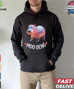 Moo Deng Bouncy Pig in Thai Picture The Cute Baby Hippo T Shirt