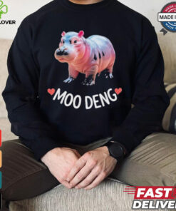 Moo Deng Bouncy Pig in Thai Picture The Cute Baby Hippo T Shirt