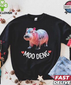 Moo Deng Bouncy Pig in Thai Picture The Cute Baby Hippo T Shirt