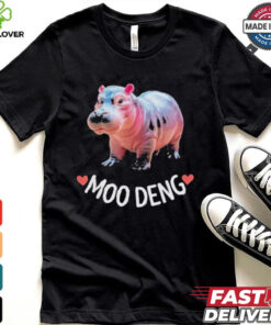 Moo Deng Bouncy Pig in Thai Picture The Cute Baby Hippo T Shirt