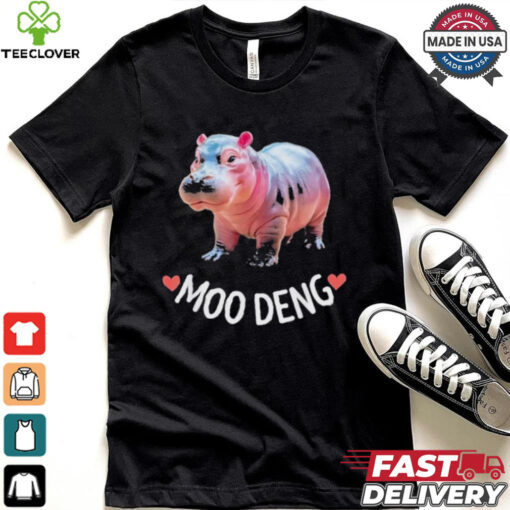 Moo Deng Bouncy Pig in Thai Picture The Cute Baby Hippo T Shirt