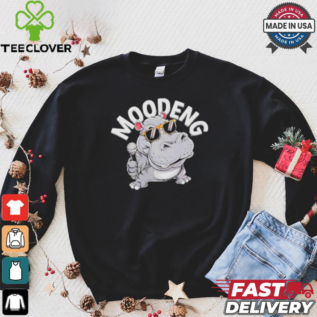 Moo Deng Cool Hippo Singing Sunglasses Fun Design T Shirt Moo Deng Cool Hippo Singing Sunglasses Fun Design T Shirt