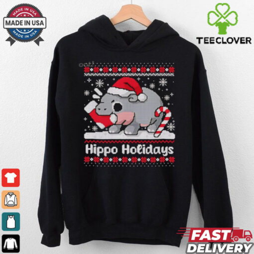 Moo Deng Hippo Holidays ugly Christmas shirt