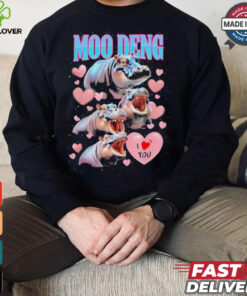 Moo Deng I Love You Funny T Shirt