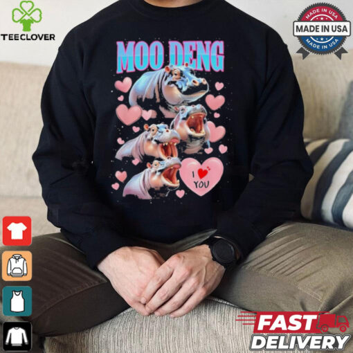 Moo Deng I Love You Funny T Shirt