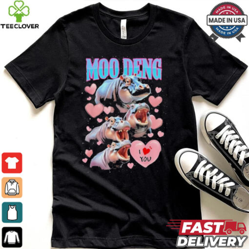 Moo Deng I Love You Funny T Shirt