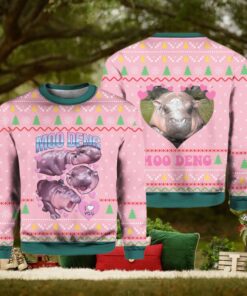 Moo Deng I Love You Ugly Christmas Sweater