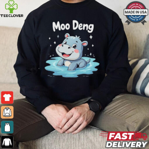 Moo Deng the Cute Baby Hippo Adorable Cartoon Hippo Animal for Kids T Shirt