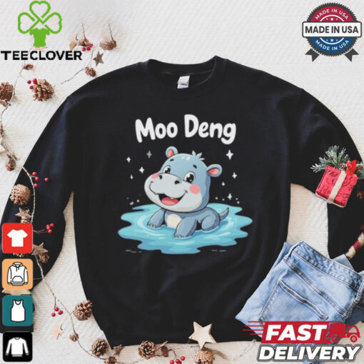Moo Deng the Cute Baby Hippo Adorable Cartoon Hippo Animal for Kids T Shirt