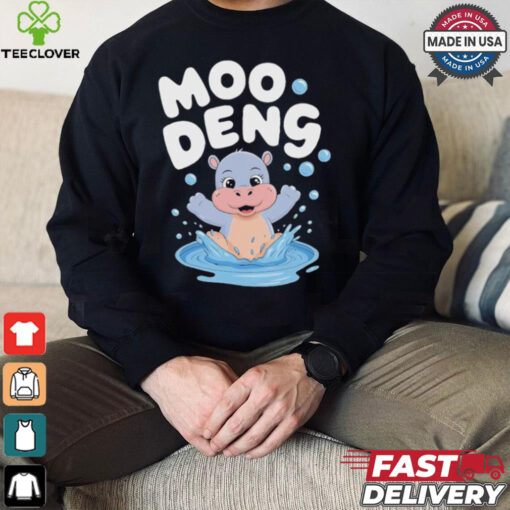 Moo Deng the Cute Baby Hippo Splashing Funny Animal Cartoon for Hippo Lovers T Shirt