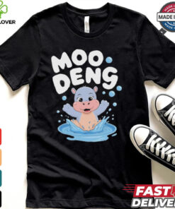 Moo Deng the Cute Baby Hippo Splashing Funny Animal Cartoon for Hippo Lovers T Shirt