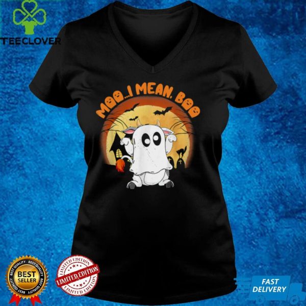 Moo I Mean Boo Ghost Cow Pumpkin Moon Halloween hoodie, sweater, longsleeve, shirt v-neck, t-shirt