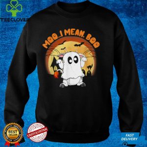 Moo I Mean Boo Ghost Cow Pumpkin Moon Halloween shirt