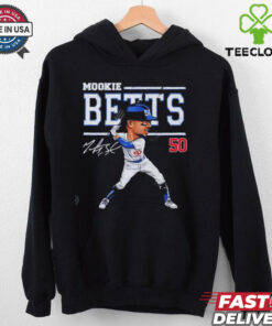 Mookie Betts 50 signature cartoon shirt