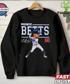 Mookie Betts 50 signature cartoon shirt